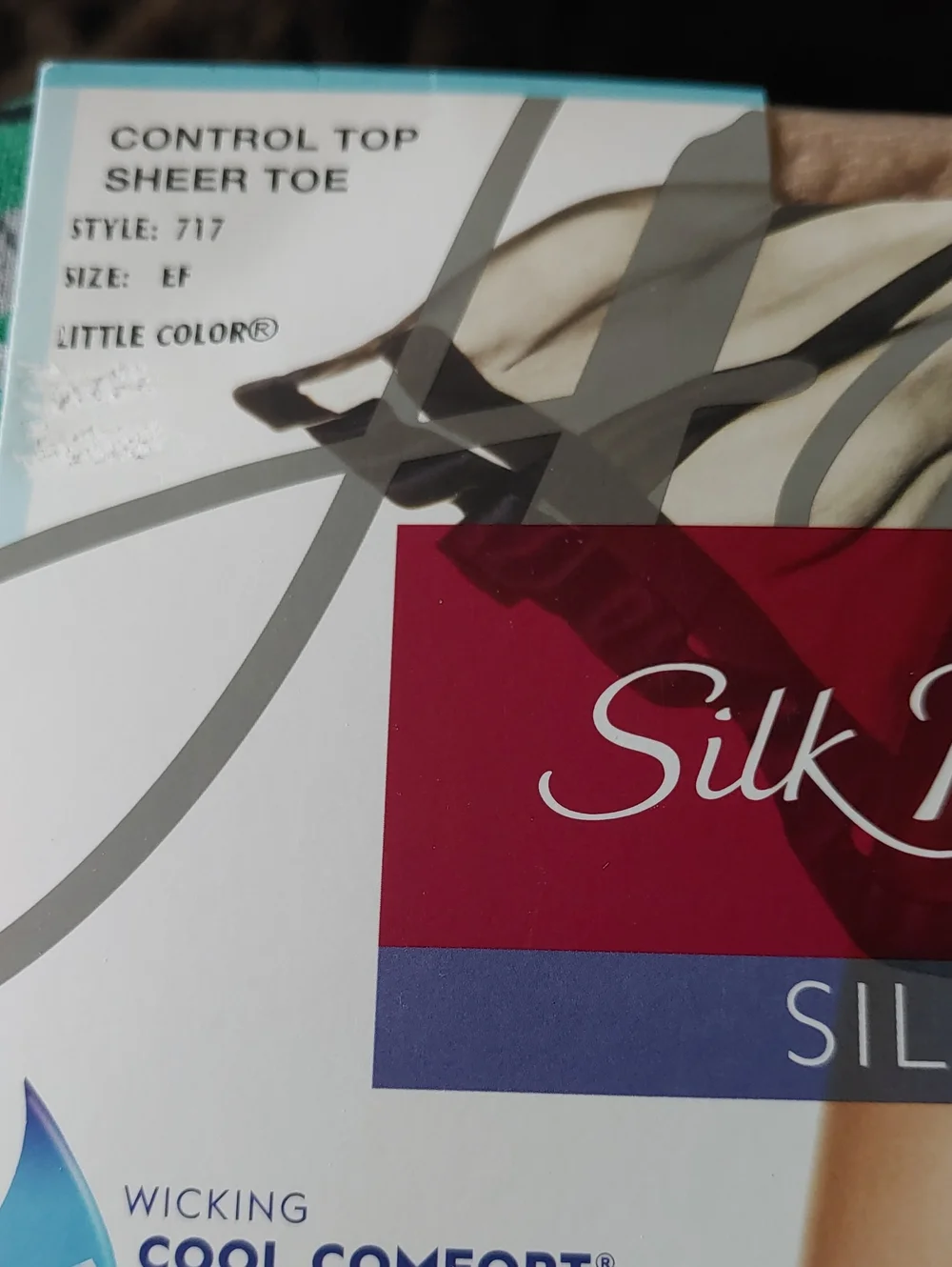 NWT Hanes Sz EF Silk Reflections Silky Sheer Control Top Sheer Toe Pantyhose